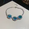 Pulseira de flor oval em zircônia, luxo leve, alta qualidade, elegante, design único, acessório feminino versátil