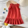 Vestido para Niñas 2026 Verano Nuevo Estilo Vestido sin Mangas tipo Tanque con Volantes Vestido de Princesa para Niños Estilo de Moda Comercio Exterior al por Mayor
