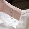 Pulsera de plata esterlina S925 elegante versátil multicapa de círculos para mujer diseño nicho de lujo ligero pulsera dulce pulsera para amigas