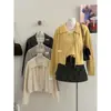 Conjunto de Cardigan Tricotado Versátil + Top Colete SUSAN, Suave e Juvenil, Peça Dupla para Mulheres, Look Moda Outono Inicial