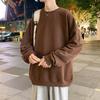 Otoño e invierno 2023 nueva marca de moda Color Sólido BÁSICO tablero ligero cuello redondo suéter para hombre top holgado tienda de una pieza
