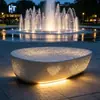 Taburete Fuente de Hormigón Translúcido Plaza de la Fuente Asiento Luminoso Cojín Cielo Estrellado GRC Cemento Translúcido Muebles de Exterior para Ocio