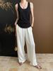 Pantalones rectos con cintura elástica y estampado oscuro de jacquard, estilo nacional, con hebilla redonda de perla china, SN5467
