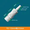 Adaptador Plástico para Mudança de Tamanho de Mangueira, Conector Reto de Duas Vias para Tubos de Água, Conector Reto com Barbante 6/8/10/12mm