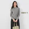 Camiseta Interior de Manga Larga para Mujer, Color Sólido, Transpirable, Algodón, Cuello Mao Pequeño, Capa Base, Nueva para Otoño Invierno, Simple, Ajustado, Tejido para Mujer
