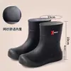 Botas Blancas Impermeables con Cordón para Mujer Primavera/Verano Botas de Lluvia Exquisitas Zapatos de Goma Antideslizantes para Viajes Urbanos Zapatos de Agua Banda Elástica para Mujer Botas de Agua
