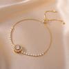 Pulsera para Mujer, Estilo Coreano y Japonés, Moderna, Simple, Pulsera Elegante, Pulsera Simple Giratoria de Zircón de Girasol Única y Elegante
