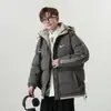 Chaqueta de Algodón Cálida de Invierno 2025 para Hombre, Abrigo de Algodón con Capucha de Moda, Corte Holgado, Chaqueta Acolchada Engrosada, Ropa Casual de Algodón