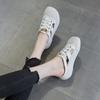 Pantuflas de Punta Media para Tallas Grandes para Mujer Calzado Exterior Sandalias de Tacón Grueso de Piel de Vaca 2025 Nuevos Zuecos de Verano Suelas Gruesas 41