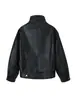 Nueva Chaqueta de Cuero Sintético para Mujer de Moda Callejera Europea y Americana Transfronteriza Otoño/Invierno 2026 con Cuello Alto y Cierre