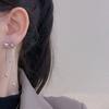 Pendientes largos con borlas y lazo para mujer, estilo otoño e invierno, ligeros y lujosos, de cristal, lote de pendientes dulces de otoño e invierno.