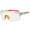 Gafas de Ciclismo de Una Pieza Sin Marco que Cambian de Color, Montañismo, Senderismo, Carrera de Maratón, Gafas a Prueba de Viento, Gafas Deportivas para Exteriores