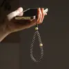 Cordón de cadena para teléfono móvil de ágata y calcedonia personalizado, colgante de cristal de muñeca corta de estilo chino, bonito colgante de transporte para mujer, joyería