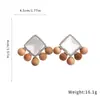 Brincos redondos geométricos europeus e americanos de moda transfronteiriça cravejados com diamantes, elegantes e sofisticados, brincos statement versáteis e únicos