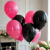 Conjunto de 30 Balões Rosa Vermelho e Preto Balões Espessos Layout de Cena de Aniversário Infantil Decoração de Casamento Feriado
