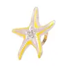Anel Ajustável Europeu e Americano Transfronteiriço Moda Criativa Gradiente Diamante Cintilante Estilo Oceano Estrela do Mar Vibe de Praia Joias Femininas