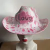 Sombrero de Vaquero Rosa con Corazón Transfronterizo Sombrero con Forma de Pluma Compuesta de Eva Fiesta de Carnaval de Halloween