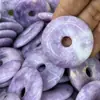Piedra Natural Semipreciosa Mica Morada 40mm Hebilla de Seguridad Cuentas de Moneda Antigua