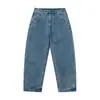 Ropa para Hombre Beijie 2026 Primavera Nuevo Azul de Dos Tonos Sencillo Lavado Jeans para Hombre Holgados Casual Rectos