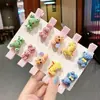 Novo Grampo de Cabelo Desenho Animado para Menina Clipe Fofo para Franja Resina Plástica Acessórios de Cabelo Adorno de Tecido Grampo para Cabelo Infantil
