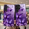 Adecuado para funda de teléfono Samsung S26ULTRA A90 mariposa morada S24PLUS cristal templado A16 cubierta protectora A07