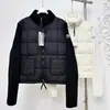 Chamarra ligera de plumón Mengjia con cordón y patchwork de punto, chamarra de plumón para mujer, prenda exterior, top, ropa para mujer