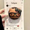 Estampado de Leopardo Negro y Marrón Usando Gafas Gatito Soporte Magnético Adecuado para Teléfono Móvil Magsafe Fuerte Adsorción Escritorio Personas Perezosas