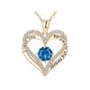 Colgante de Diamante en Forma de Corazón de Amor Infinito de Doble Capa para Joyería Transfronteriza Europea y Americana Mes de Cumpleaños