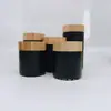 Elegante Botella de Vidrio Negra Pintada en Spray con un Diámetro de 57 mm, en Stock, con Tapa de Bambú, Disponible en Varias Capacidades, Botella Cápsula, Botella de Aceite de Sésamo