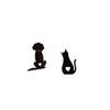 Europa y Estados Unidos pendientes para mascotas de gato y perro mini lindos de varios colores de nicho asimétricos pendientes de corazón huecos en stock