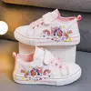 Tênis Infantis Estilo Coreano Novo para Primavera e Outono, Sapatos de Lona para Meninos, Sapatos Casuais Versáteis de Desenho Animado para Meninas, Sapatos de Tecido da Moda