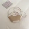 Nueva Bolsa de Playa Popular Estilo Resort Primavera Verano para Mujer Bolso de Mano Bloque de Color Bolso Cruzado de Cadena Tejida Hecho a Mano de Alta Calidad