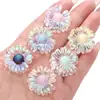 Acrílico Transparente Dos Tonos Colorido Girasol Agujero Pasante Cuentas Sueltas Hecho a Mano DIY Pulsera Cadena de Teléfono Móvil Accesorios Material
