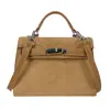 Nuevo Bolso Kelly de Gamuza Mate 2026 para Mujer, Bolso de Hombro Cruzado Único, Bolso de Mano Versátil de Alta Gama, Bolso Cuadrado Pequeño Vintage