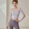 Roupas de Yoga com Sensação de Segunda Pele 2026 Novo Estilo Costas Bonitas Camiseta de Manga Longa Esportiva ao Ar Livre Top de Treino Fitness Estilo Colete para Pilates
