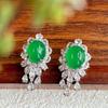 Brincos de Borla de Calcedônia Estilo Xiaohongshu Banhados a Prata com Incrustações de Jade Novo Cor de Abóbora Brincos de Abóbora Mito Negro Wukong