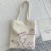 Verano Letras Simples Bolsa de Lona Portátil Cierre Bolso de Hombro Casual Bolsa de Tela Snack Compras Computadora Bolsa para Libros para Mujeres