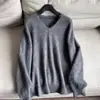 Roupas únicas e estilosas / Suéter de tricô patchwork com renda, forrado de fleece, quente, estilo curto H11ES9916