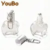 Frasco com tampa de pingente de 10ml, transparente, formato irregular de maçã, com esfera de rolo de vidro, frasco para óleo essencial, frasco para perfume, frasco dispensador para creme para os olhos, óleo labial