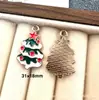 142 Colgantes de Navidad Colgantes de Aleación con Gota de Aceite Accesorios para Joyería DIY Colgante de Papá Noel Muñeco de Nieve Campana
