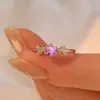 Anel de Prata Pura Colorida com Design de Galho e Folha, 50 Pontos de Moissanita para Mulheres, Anel de Diamante para Presente de Casamento, Atacado e Dropshipping Transfronteiriço