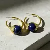Aretes Serie Azul Medieval Occidental Aguja de Plata S925 Temperamento Moda Edad Aretes Aretes Femeninos Aretes