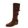 Botas con Plataforma Interior, Botas de Caballero Largas, Nuevas Otoño 2025 Botas Vaqueras Occidentales Ajustadas de Media Pantorrilla Estilo Francés