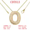 Moderna y Versátil Colgante de Alfabeto Inglés de 26 Letras con Microincrustaciones de Cobre Puro Cadena para Clavícula Suministro Directo Joyería de Collar para Mujer