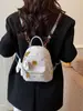 Mochila de estilo lujo ligero con estampado de oso para mujer, mini mochila versátil coreana con un toque juvenil, adecuada para estudiantes y para ir al trabajo.