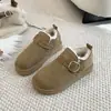 Versátiles Birkenstock Birkenstock zapatos engrosados cálidos frijol frijol nuevos zapatos de algodón de moda para mujer 2026 forrados de felpa invierno cómodos suela gruesa