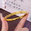 Pulsera de Moneda de Cobre con Escamas de Dragón CNC de la Tienda Dorada, Color Duradero, Oro Arena, Lujo Ligero para Mujer, Sencilla, Pulsera Dorada de Monedas de los Cinco Emperadores Atrae Riqueza