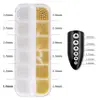 Mini Perlas de Acero Accesorios para Uñas 6 Compartimentos Dorado y Plateado Decoraciones para Uñas DIY Portátiles