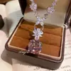 Colar Pingente Estrela Cadente Super Grande Incrustado Generosamente com Diamantes de Alto Carbono Importados Lepidolita Roxa Corte Flor de Gelo Corrente para Clavícula Quadrada Gorda
