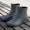 2023 Simples Negócios Homens Chuva Sapatos Trabalho ao ar livre Chuva Sapatos de borracha Tubo baixo Algodão Quente Sapatos de chuva masculina para quatro estações